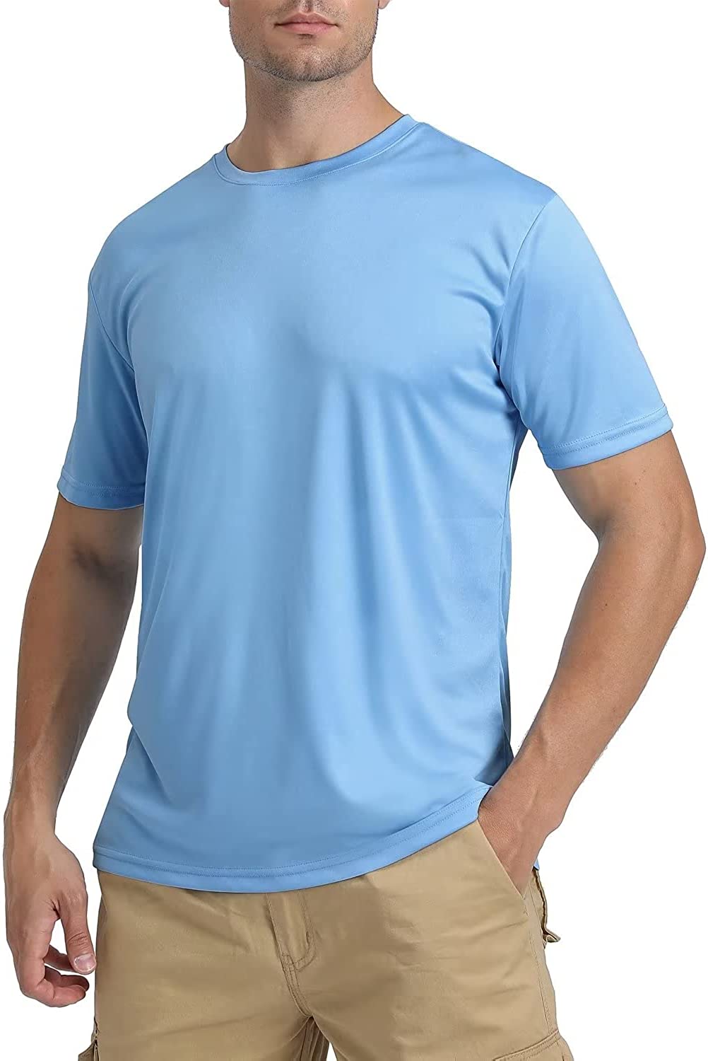 KEFITEVD Men's Short Sleeve Sun Protection Shirts Quick Dry UPF 50+ Rashguard Workout Fishing Swimming Athletic T-Shirts - Image 7